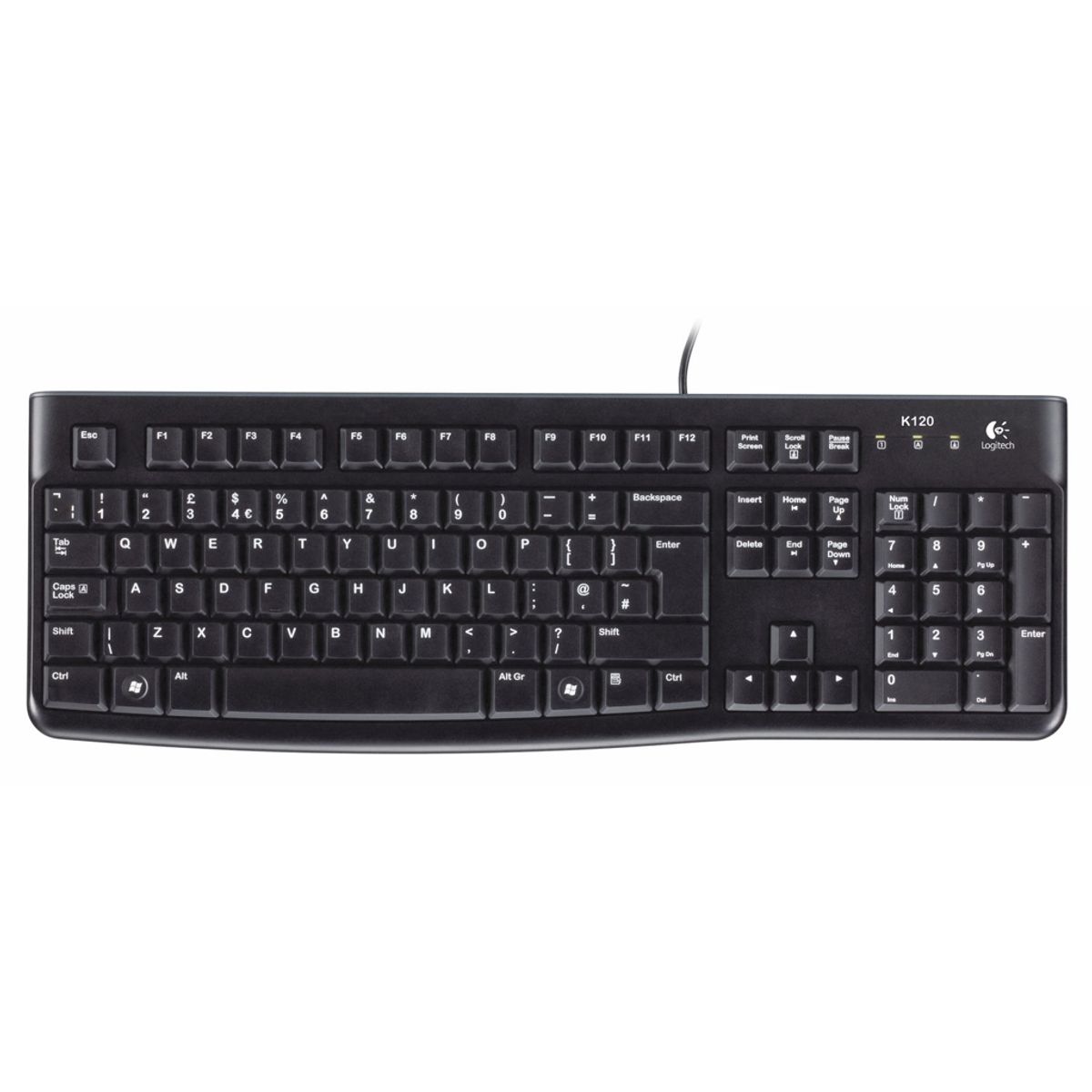 Tastatur Logitech K120 Sort Kablet