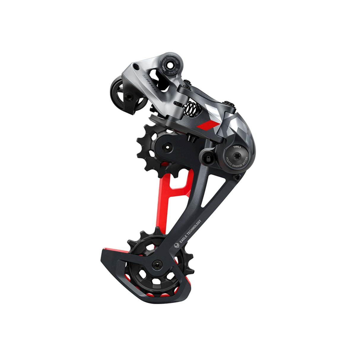 Sram X01 Eagle - Bagskifter - 12 Speed - Sort/Grå/Rød