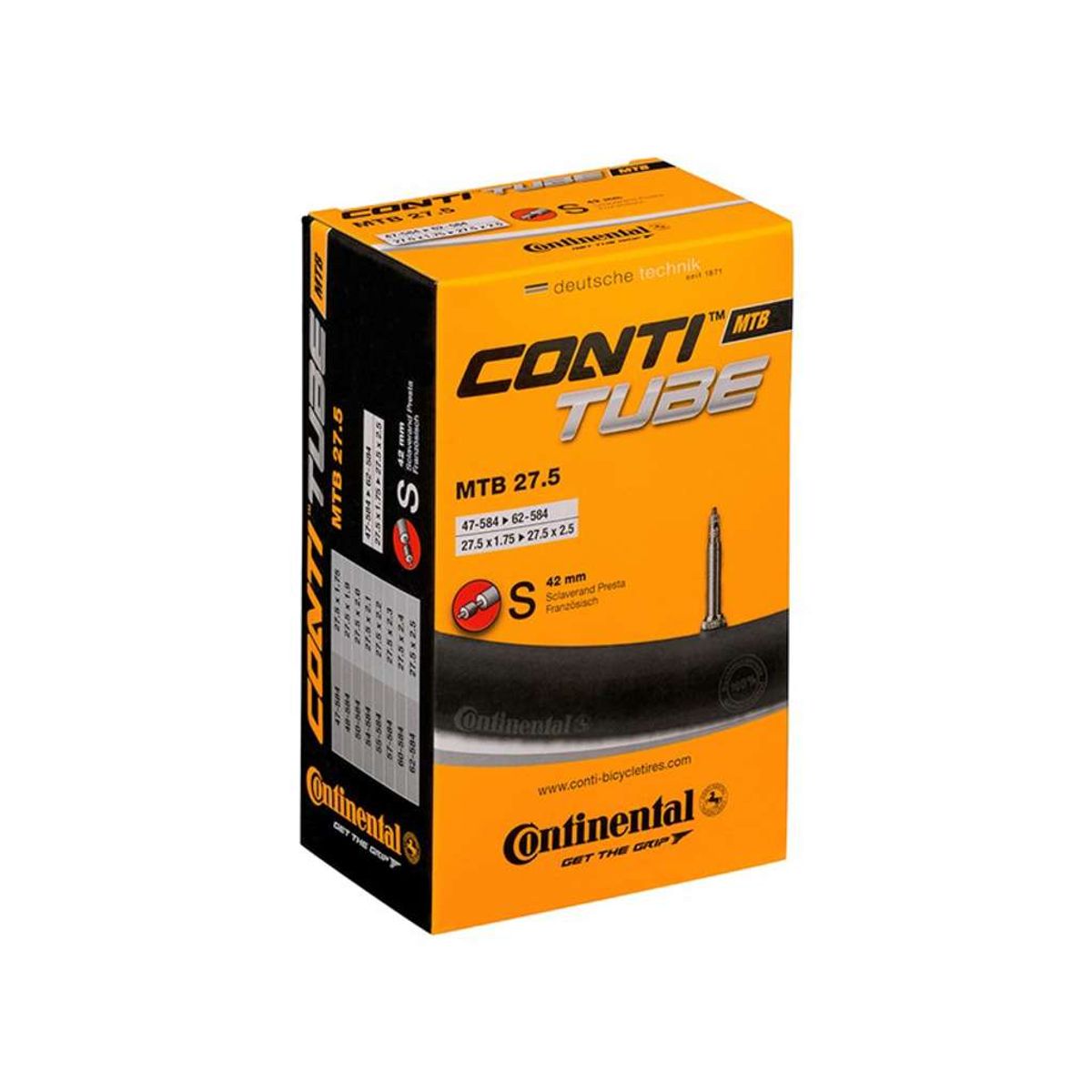 Continental MTB 27,5 - Cykelslange - Str 27,5x1,9-2,4 (47-62x584)