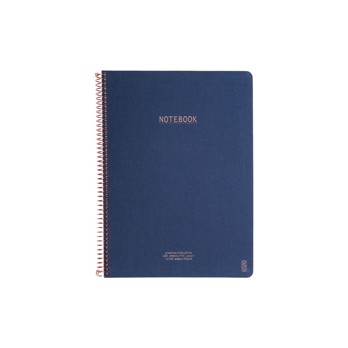 Notesbog Kozo Premium A4 100 g Linjeret Navy