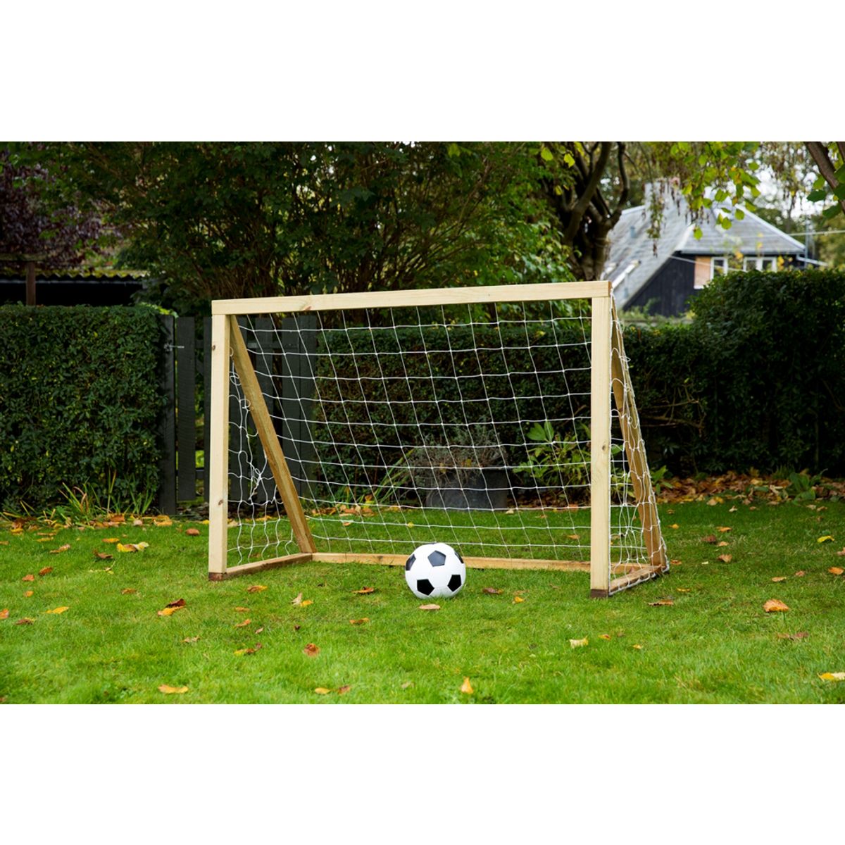 Homegoal - Classic Mini Natur - Fodboldmål i træ - 150x120 cm