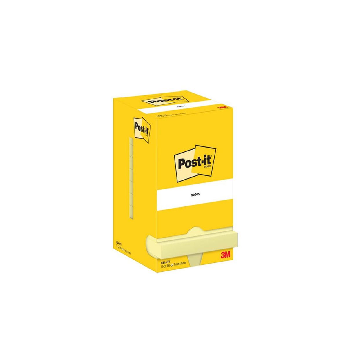 Post-it 76x76mm Canary gul 12 Blokke (654)