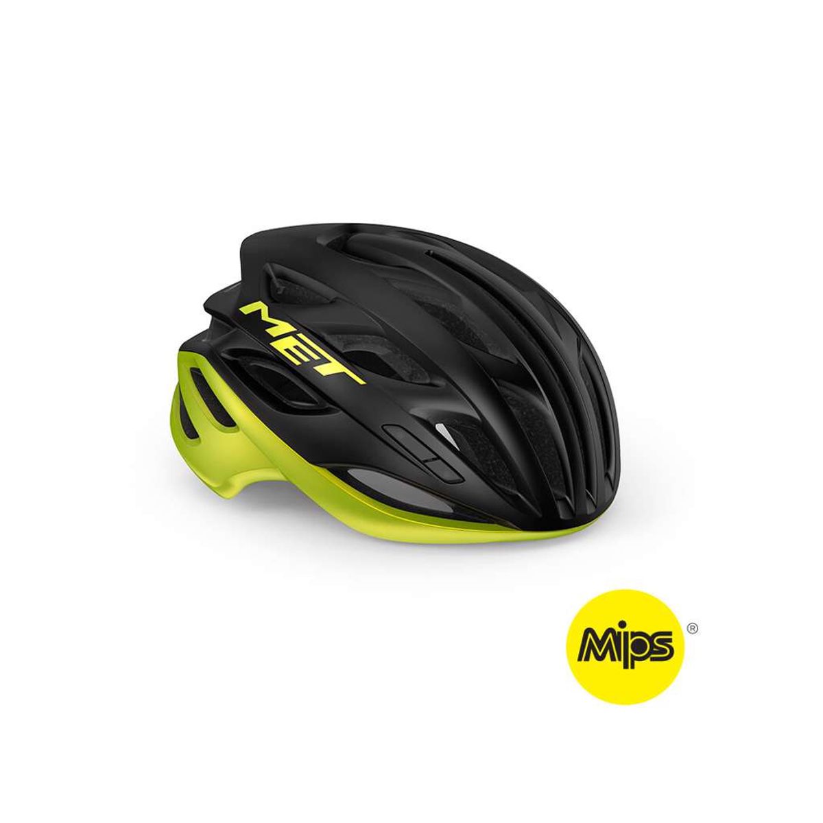 MET Estro Mips - Cykelhjelm - Matsort/Lime - Str. 56-58 cm