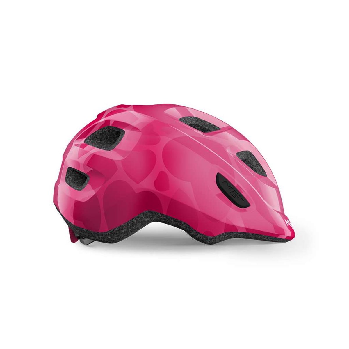 Met Hooray - Børnecykelhjelm - Pink/Hjerter - Str. 52-55 cm