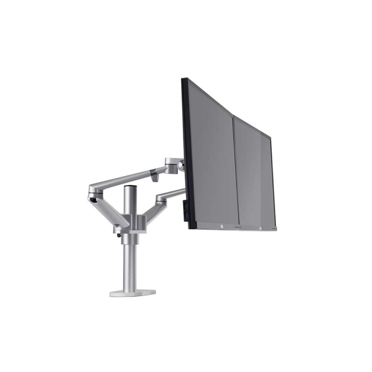 Wergon - Titan - Justerbar Dual Monitor Skærm Holder/arm - til 2 Skærme Max 32" - Sølv