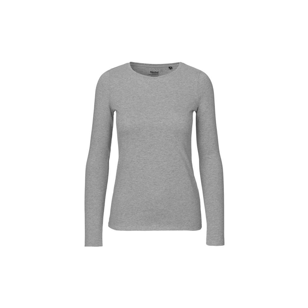 Dame Langærmet T-shirt Neutral O81050 str. XL grå