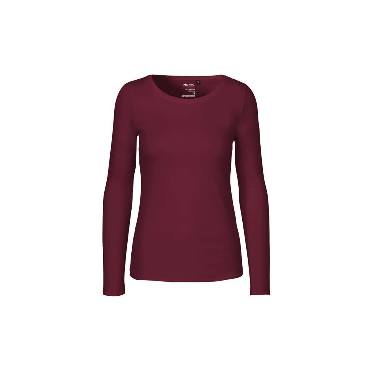 Dame Langærmet T-shirt Neutral O81050 str. L Bordeaux