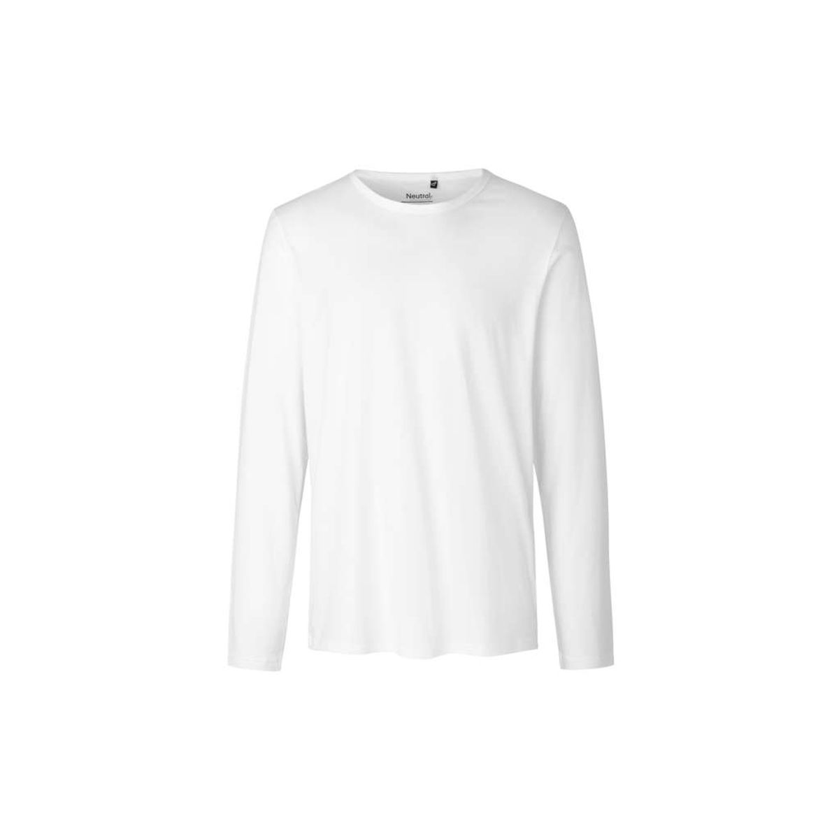 Herre Langærmet T-shirt Neutral O61050 str. M Hvid