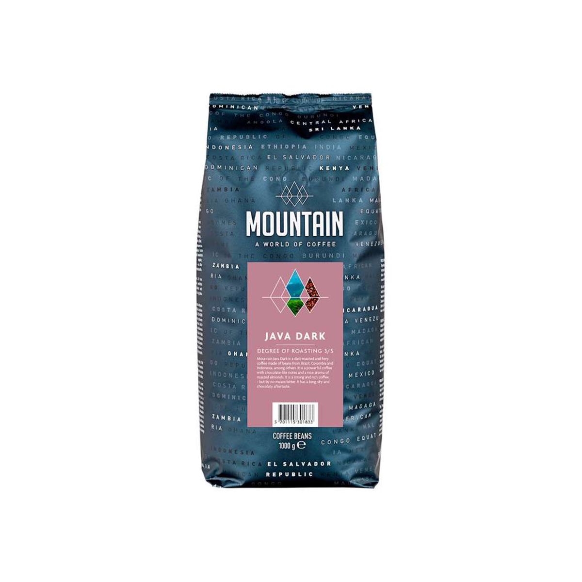 Kaffe BKI Mountain Java Mørk Hele Bønner 1 kg