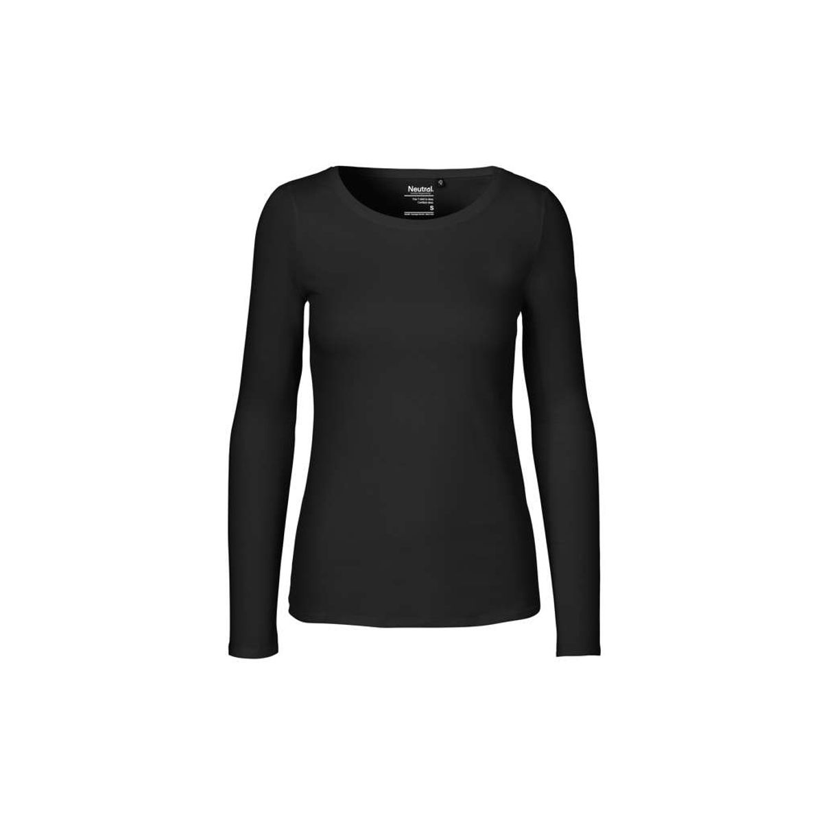 Dame Langærmet T-shirt Neutral O81050 str. S Sort