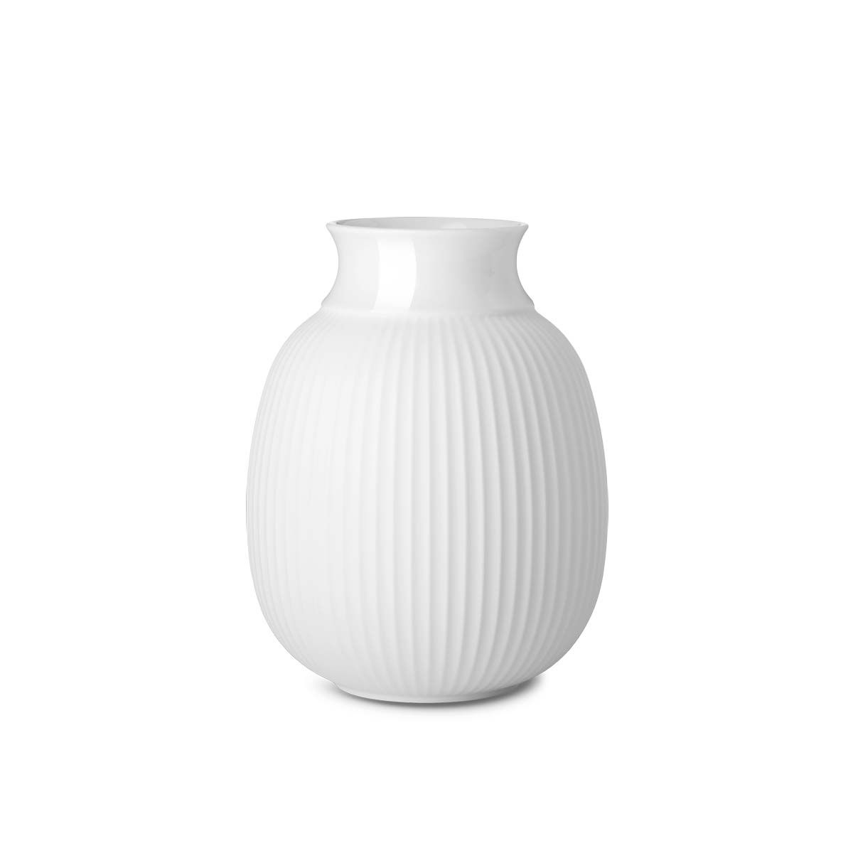 Lyngby Porcelæn - Curve Vase H17,5 hvid porcelæn