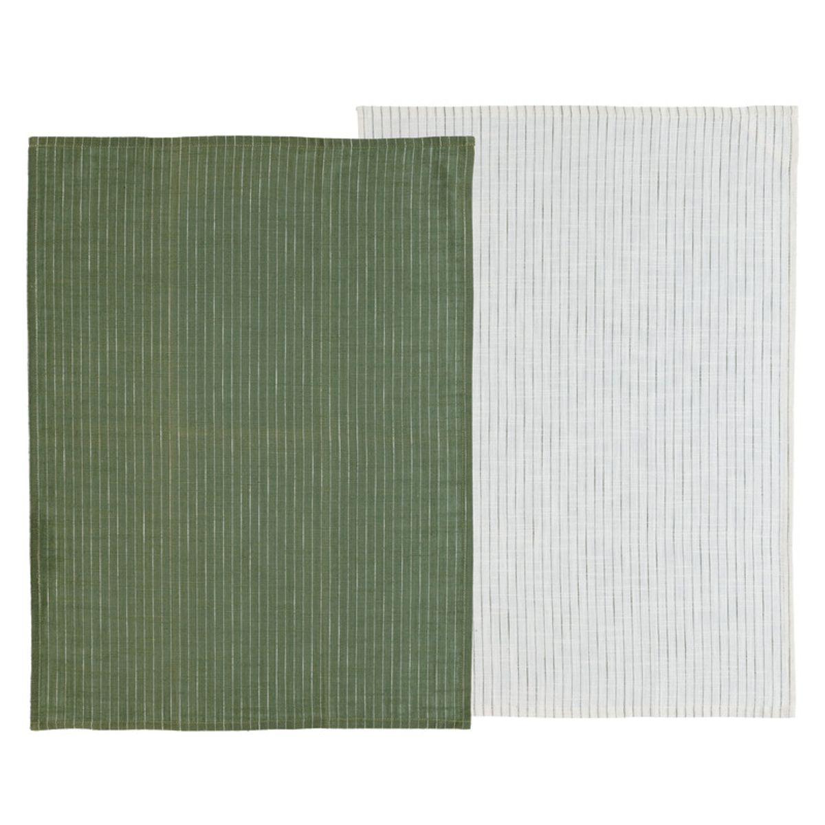 Södahl - Line Viskestykke 50 x 70 cm 2 stk. Olive/White