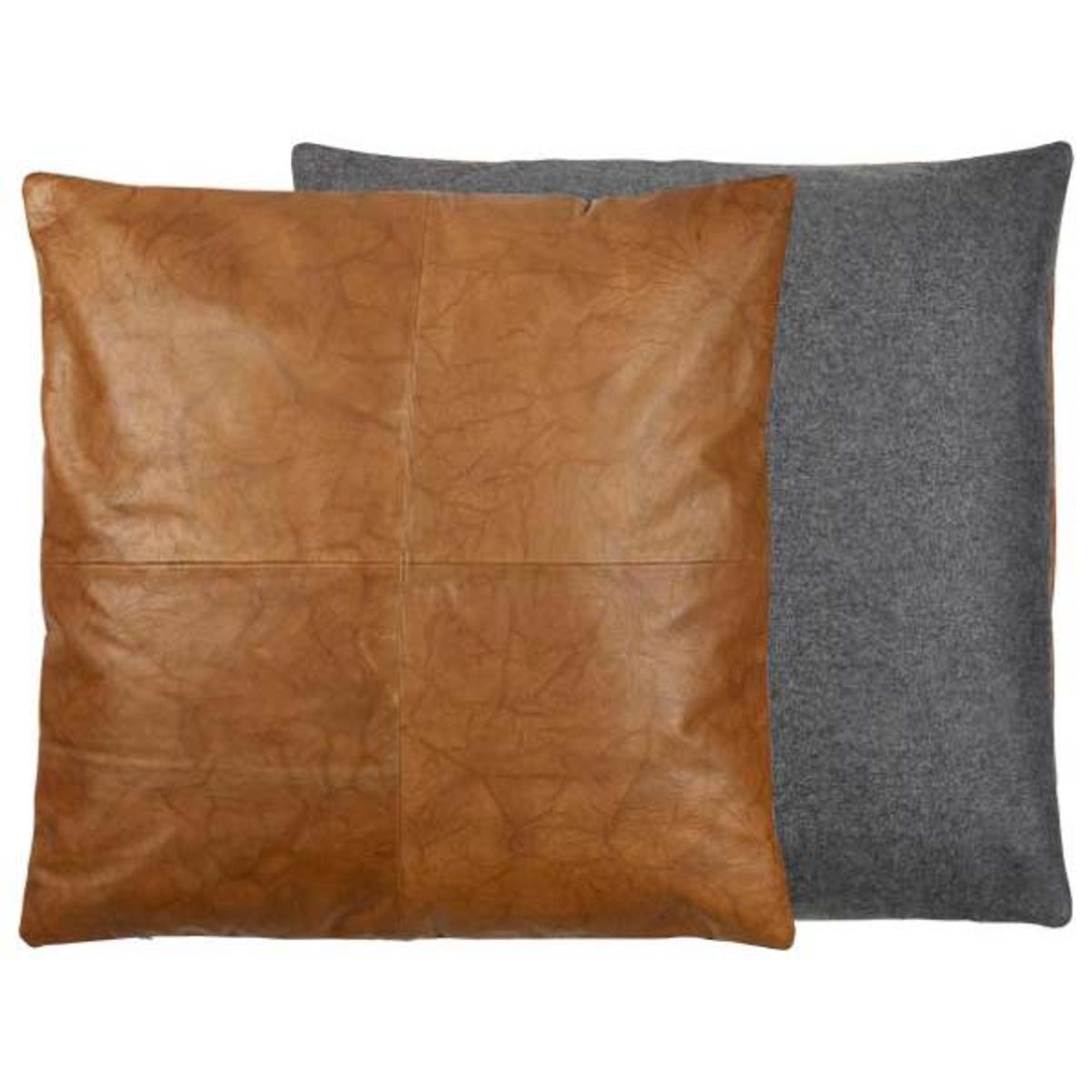 Södahl - Lodge leather Pude 60 x 60 cm Sort/Tobacco