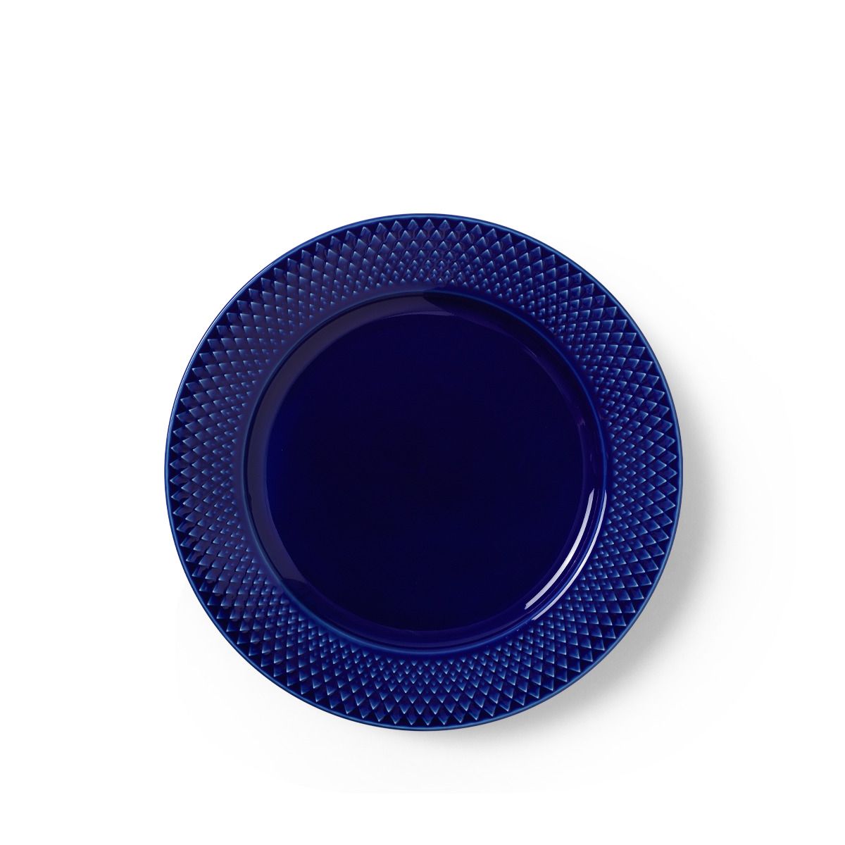 Lyngby Porcelæn - Rhombe Color Frokosttallerken 23 cm, mørk blå