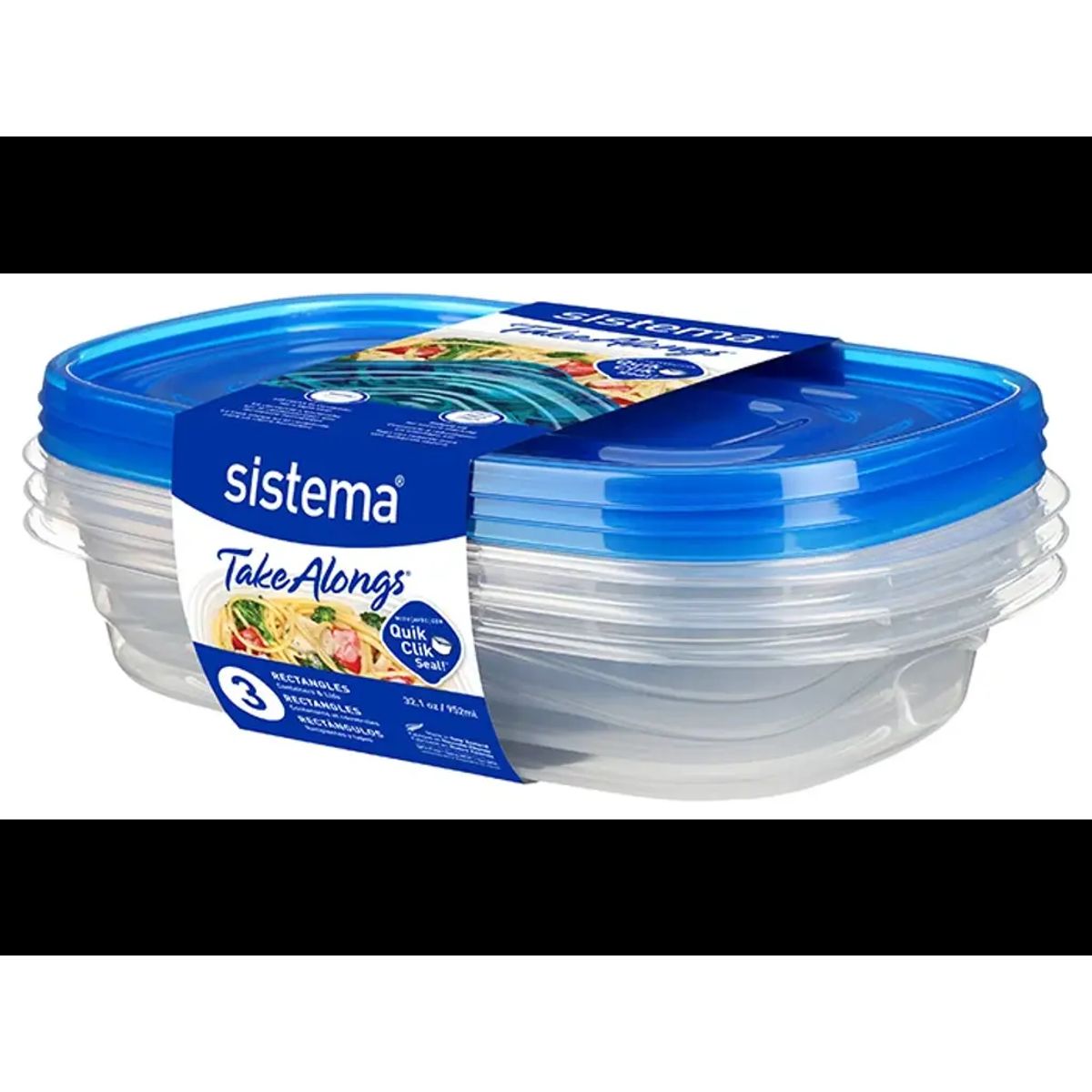 Sistema - Rectangle 3 Pack 950 ml