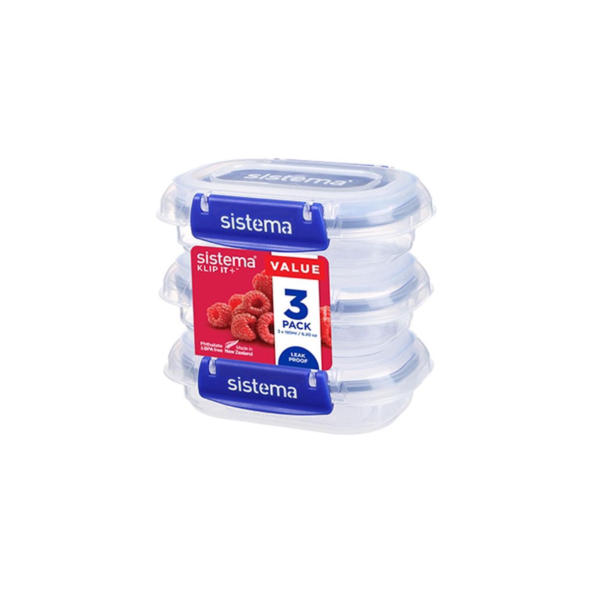 Sistema - Rectangle Klip It Plus 3Pack 180ml