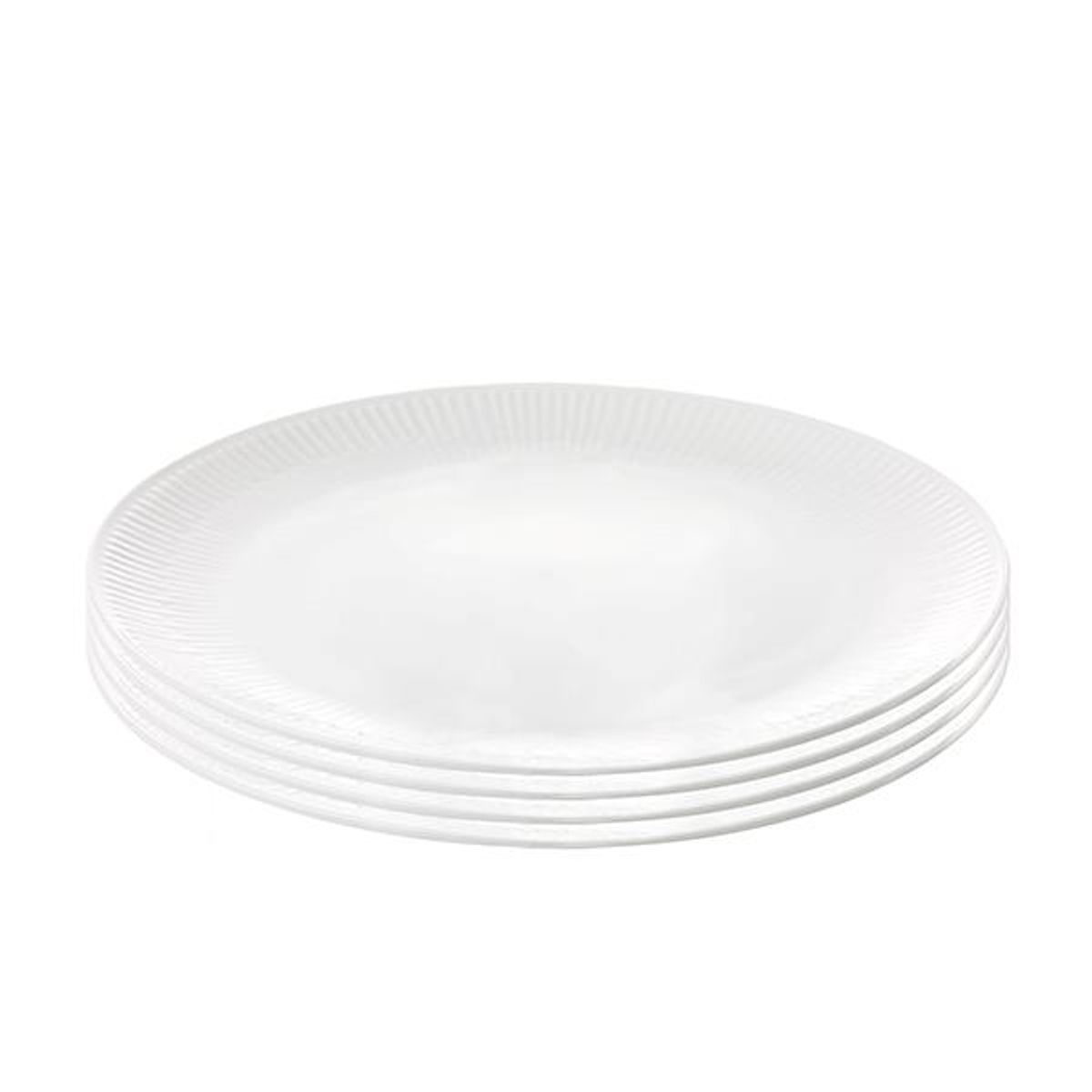 Aida - Relief - middagstallerken porcelæn white 4 stk