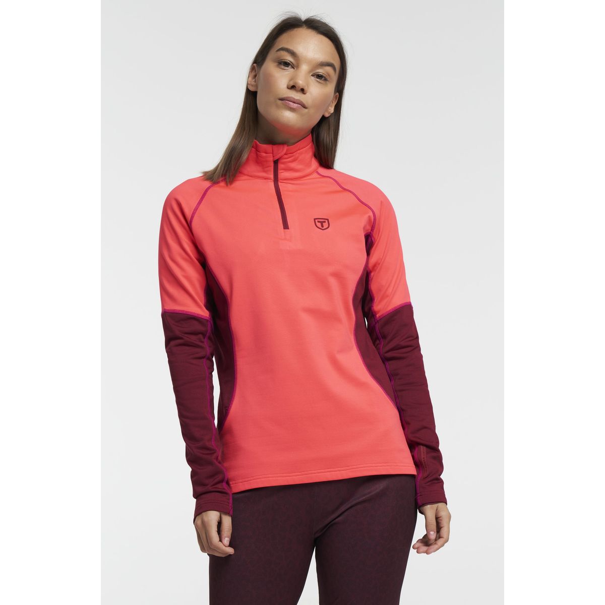 Tenson Halfzip Midlayer Dame (Farve: Orange, Størrelse: Xs)