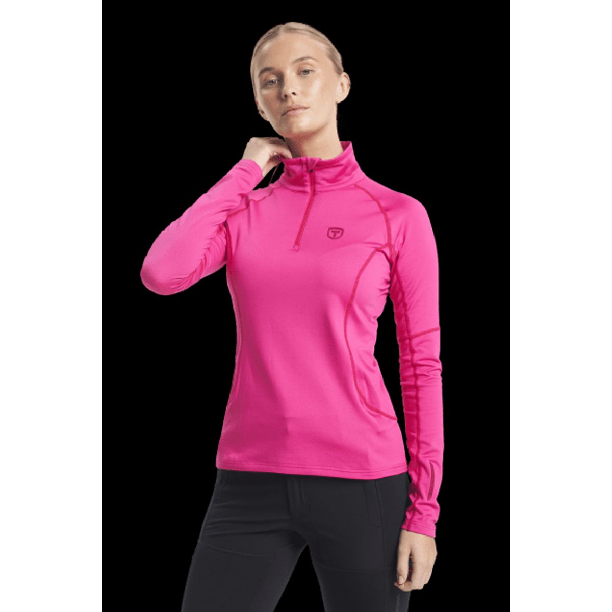 Tenson Txlite Half Zip Midlayer Dame (Farve: Lyserød, Størrelse: S)