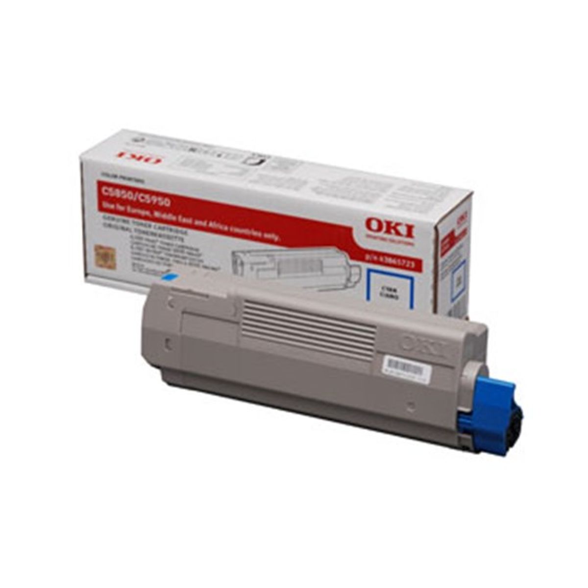 OKI C5850/5950/MC560 C (43865723) Lasertoner, cyan, Original 6000 print