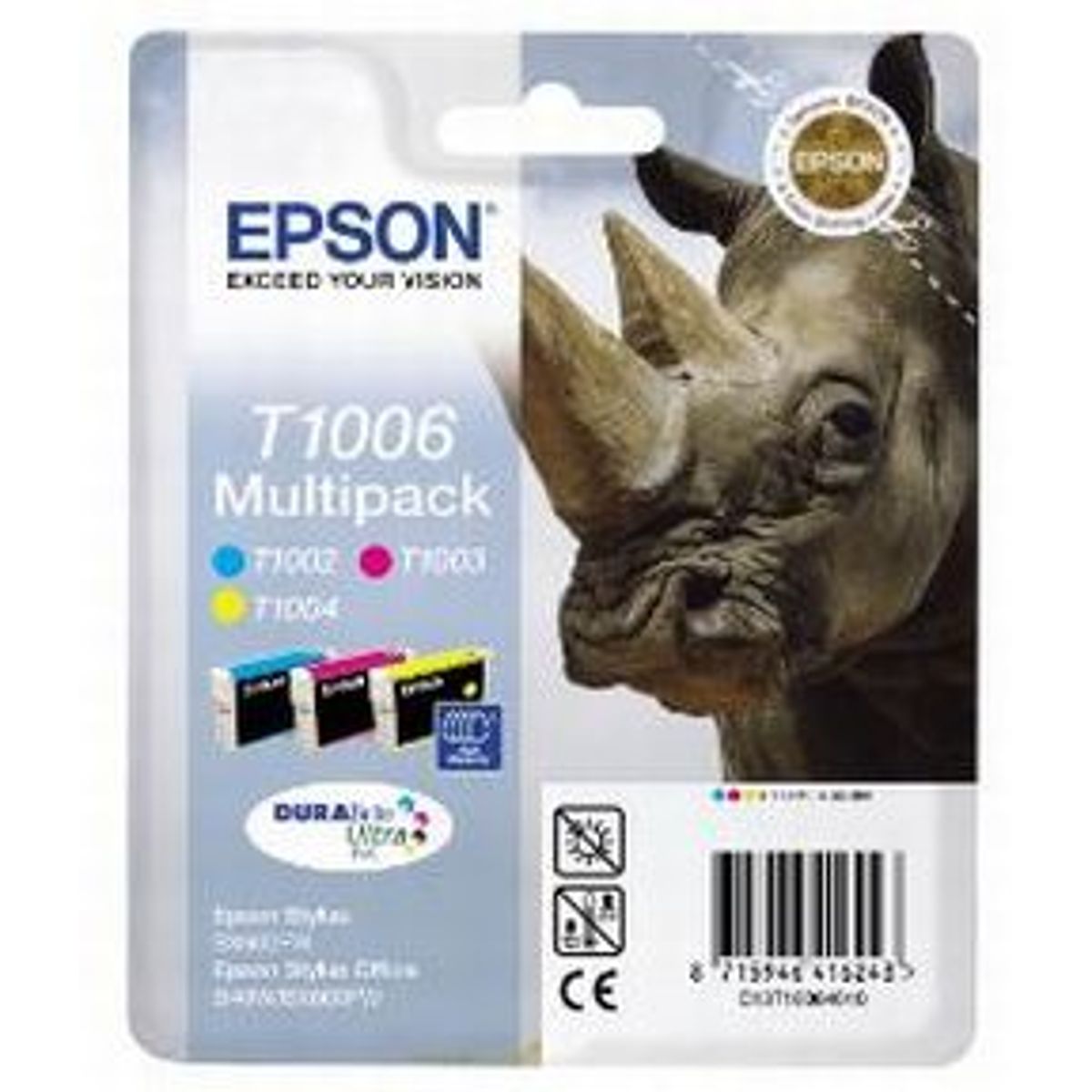 Epson T1006(T1002/T1003/T1004) combo pack 3 stk - C13T10064010 blækpatron Original C/M/Y 25,9 ml