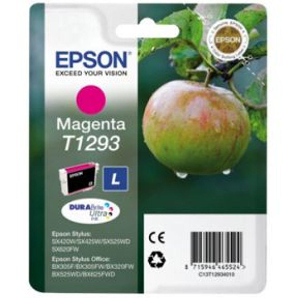 Epson T1293 M (C13T12934012) Magenta Blækpatron, Original 7ml