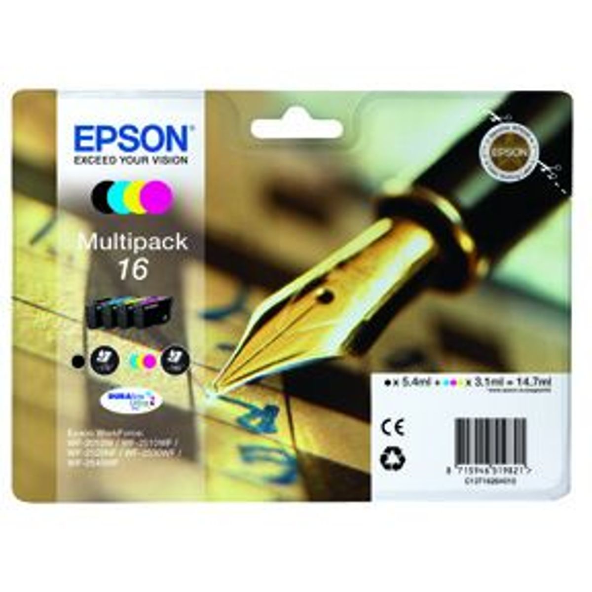 Epson T1626 CMYK (T1621/T1622/T1623/T1624) Sampak 4stk Blækpatron, Original