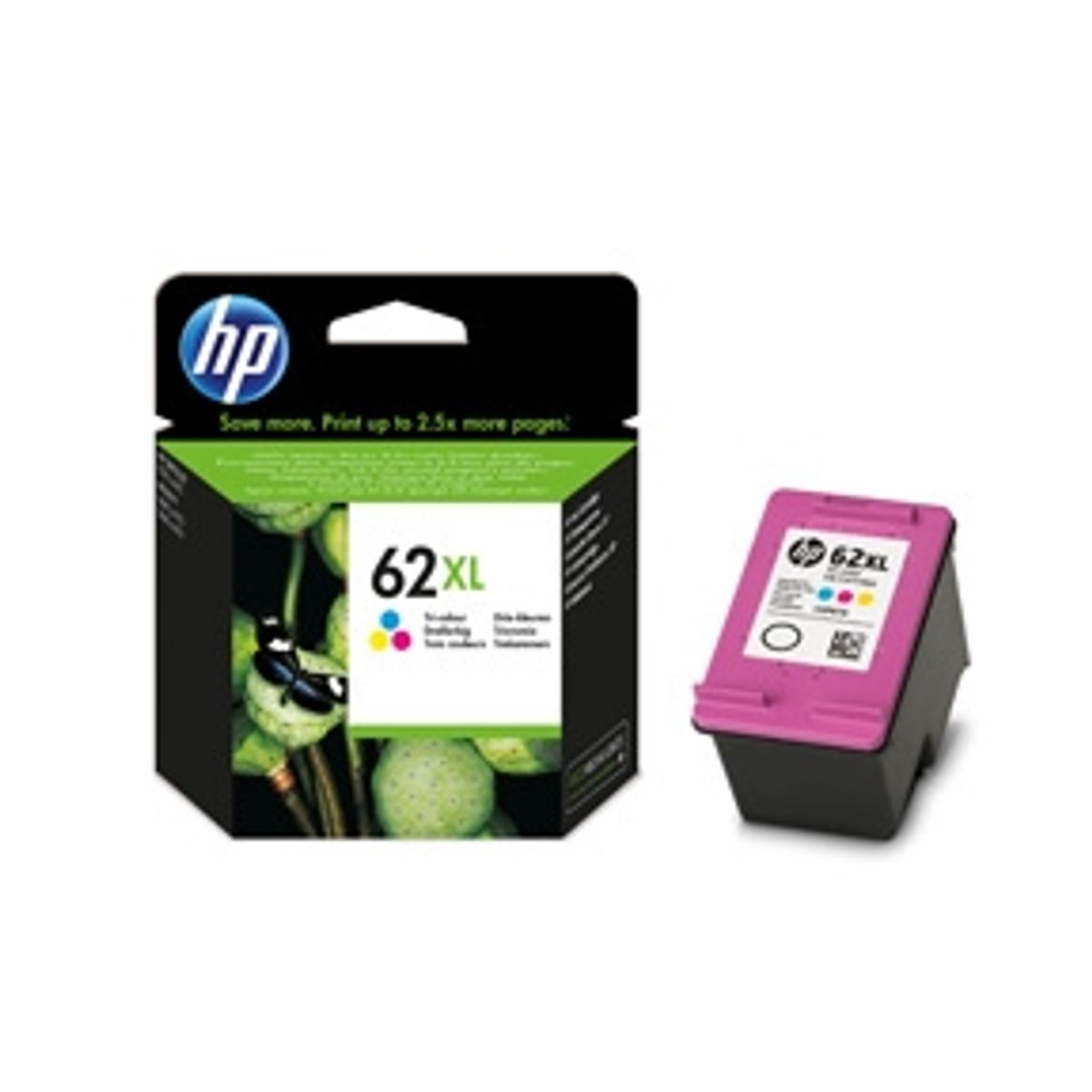 HP 62 XL C (C2P07AE) farve blækpatron, Original (11,95 ml)