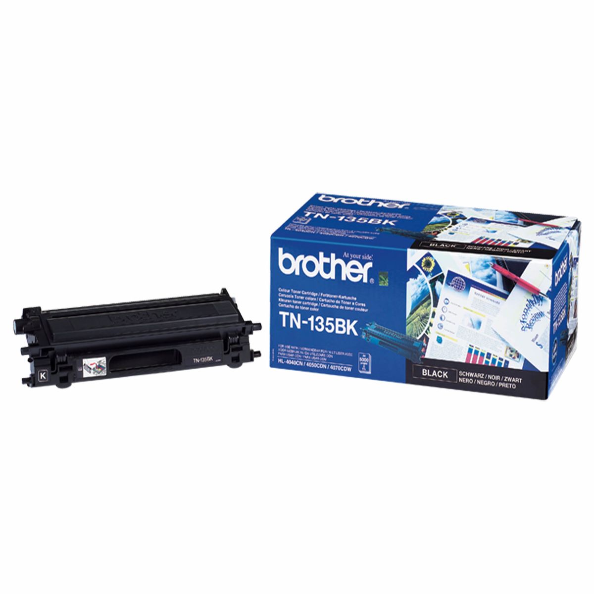 Brother TN135 BK sort Lasertoner, Original