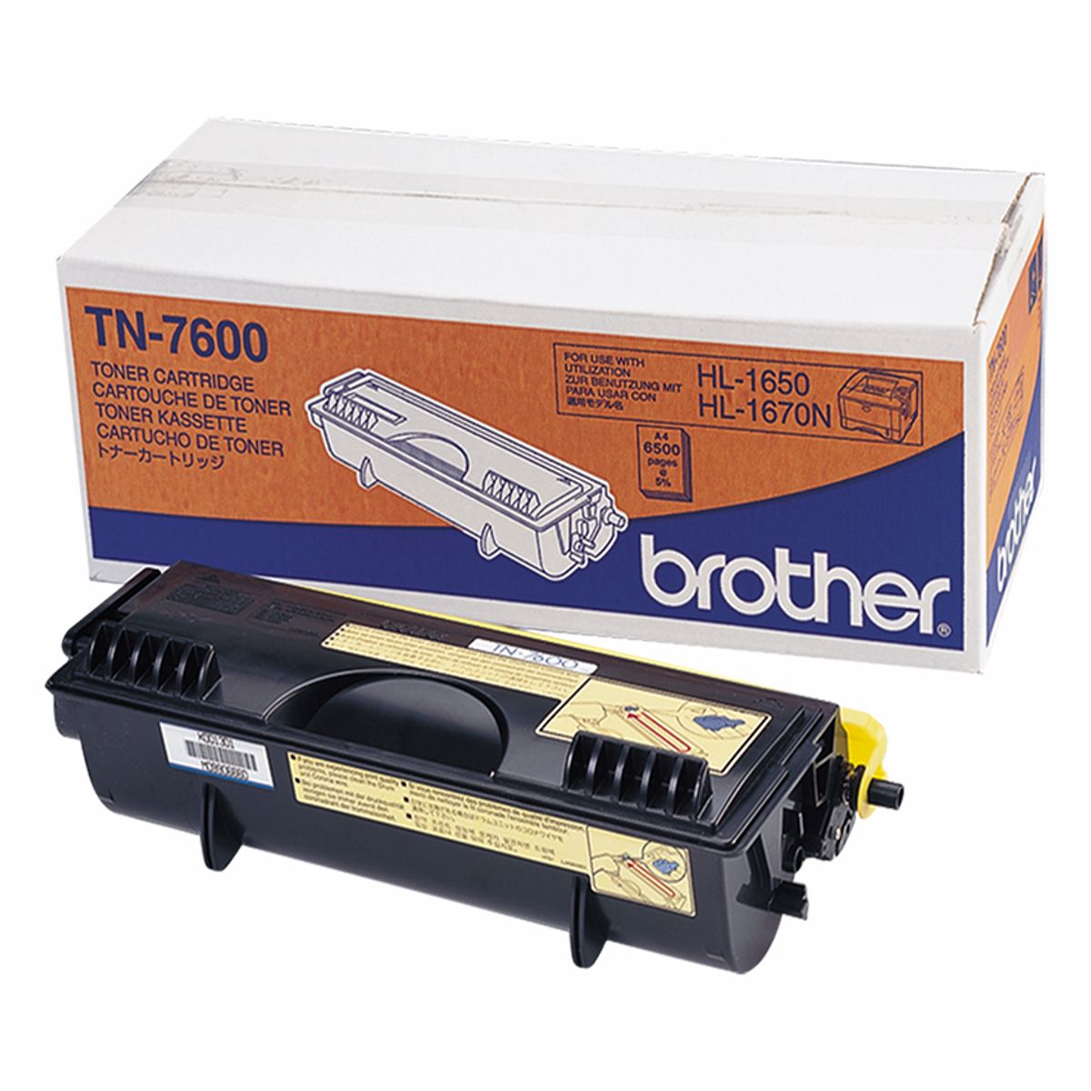 Brother TN7600 BK sort Lasertoner, Original