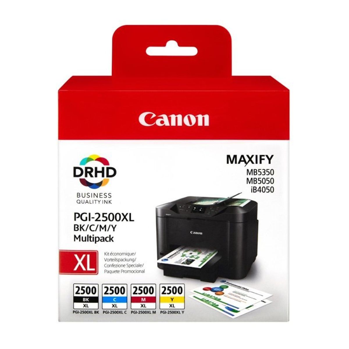 Canon PGI 2500 XL CMYK Pigment, Sampak 4stk blækpatron, 9254B010 Original 128 ml