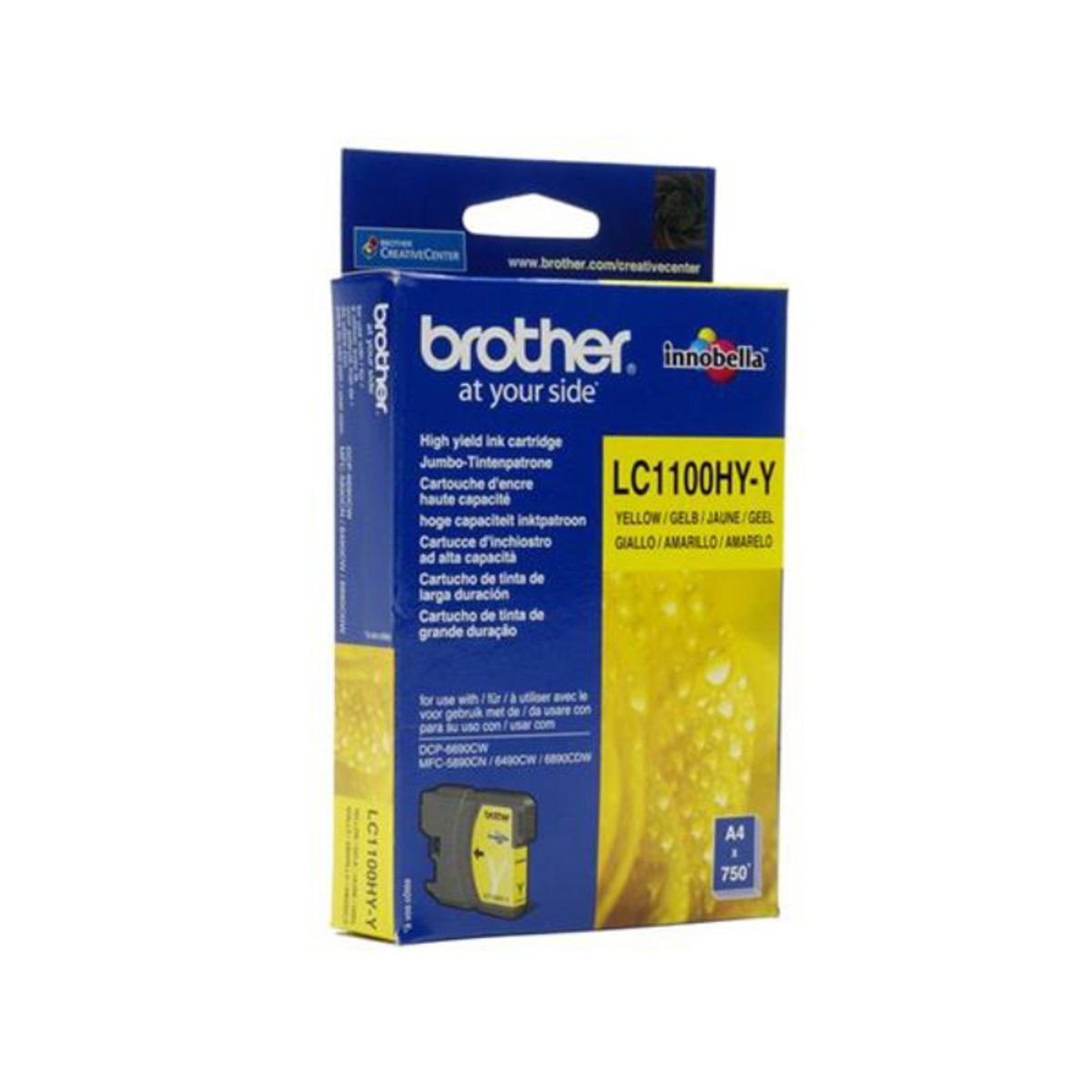 Brother LC1100 XL Y blækpatron - Original - Gul 10,95 ml