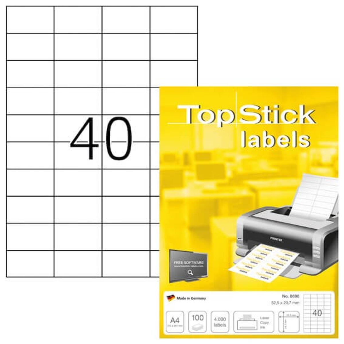 Herma Labels TopStick 52,5 X 29,7 mm 100 stk