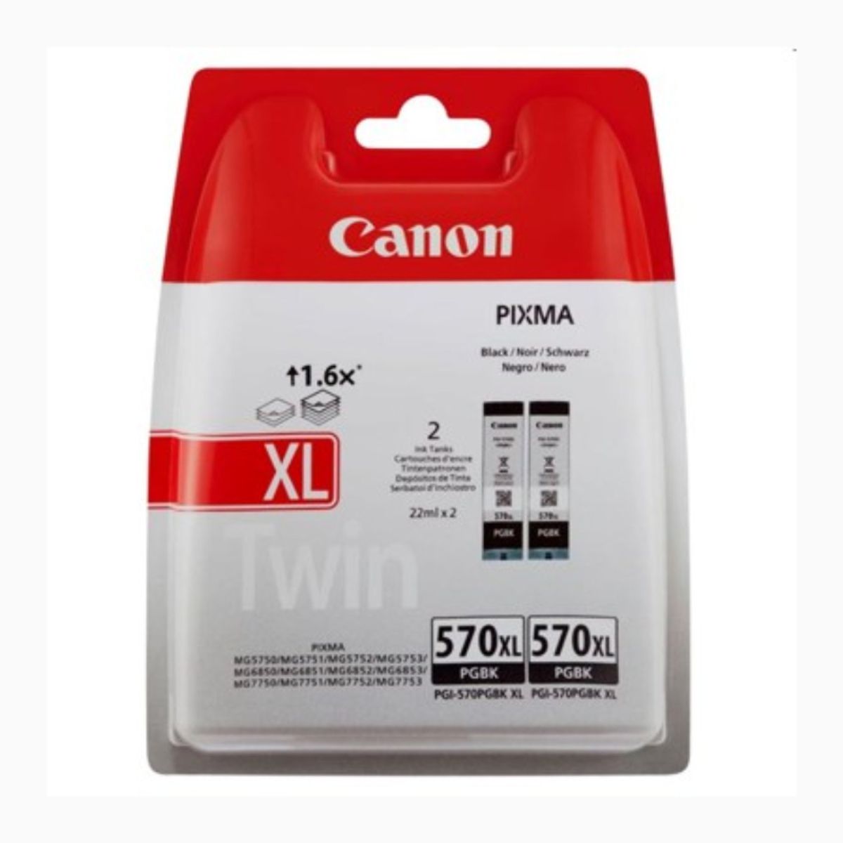 Canon PGI 570 XL combo pack 2 stk - 0318C007 blækpatron Original BK/C 44 ml