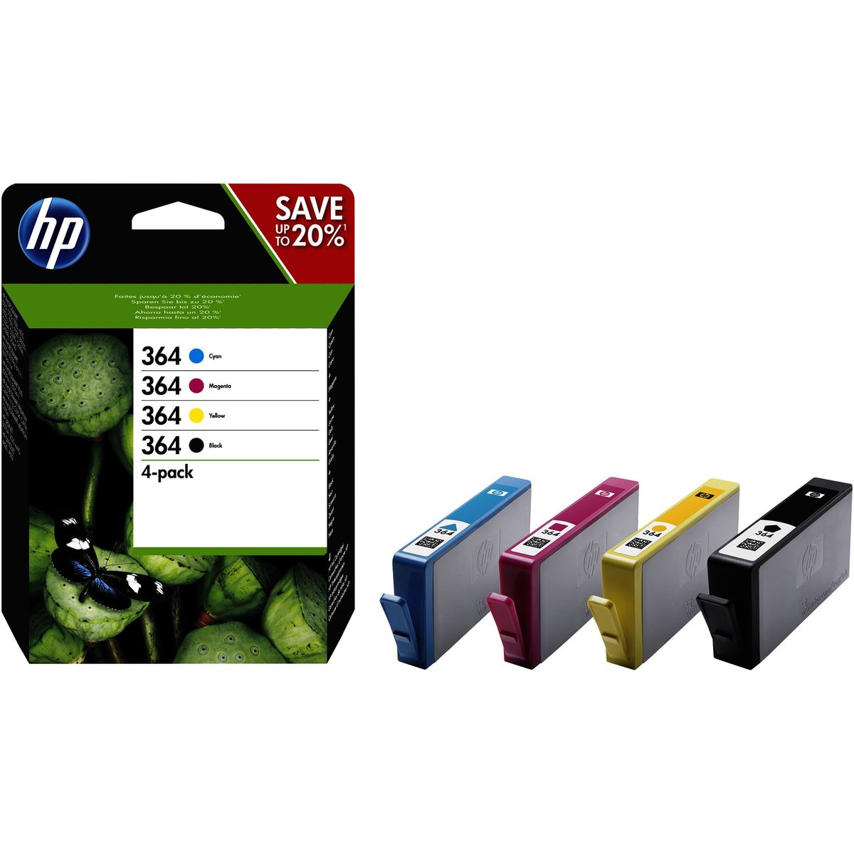 HP 364 combo pack 4 stk - HPN9J73AE Original - 23 ml