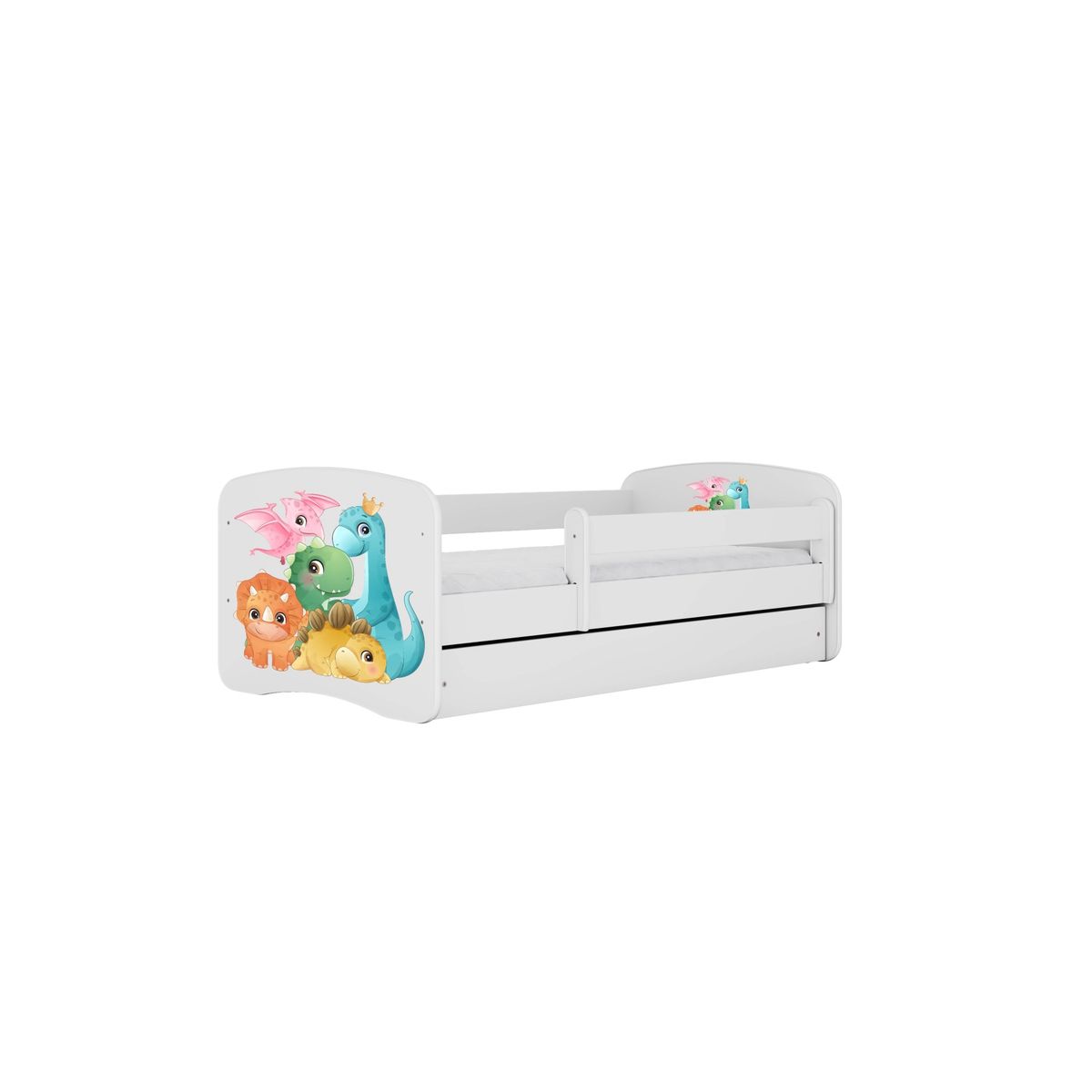 KOCOT KIDS Seng babydreams hvid tiny dinos uden skuffe med madras 160/80