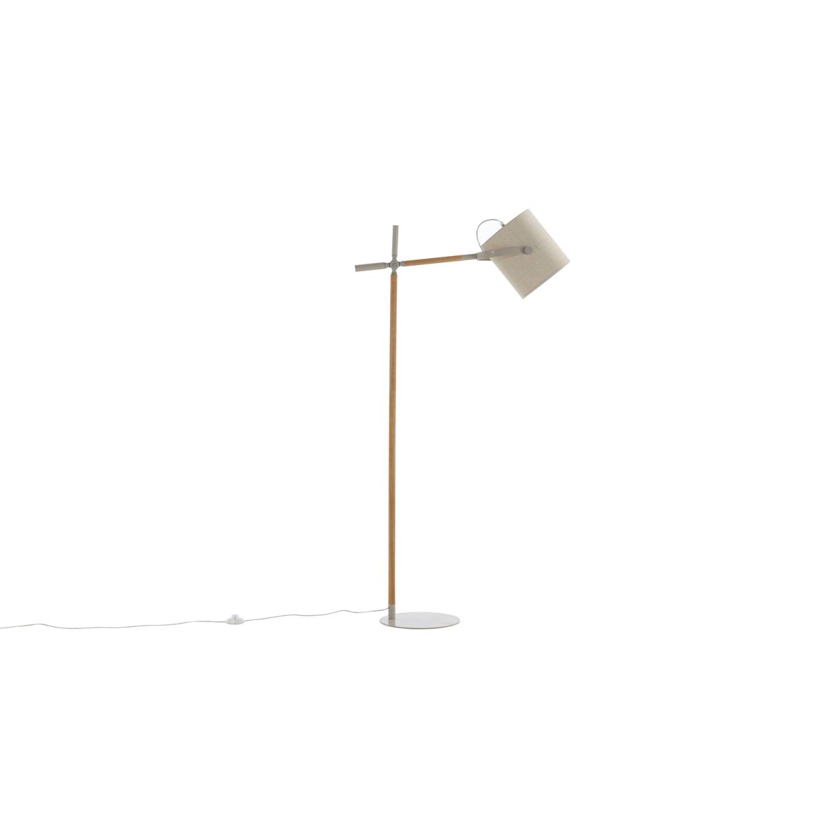 VENTURE DESIGN Dennis gulvlampe - beige hør og beige/natur stål