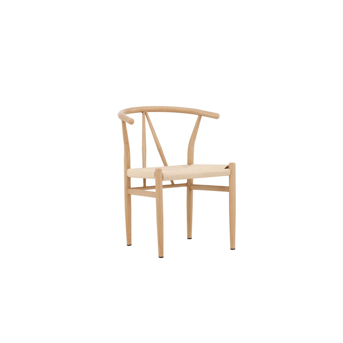 VENTURE DESIGN Alfons spisebordsstol, m. armlæn - beige rattan og natur stål