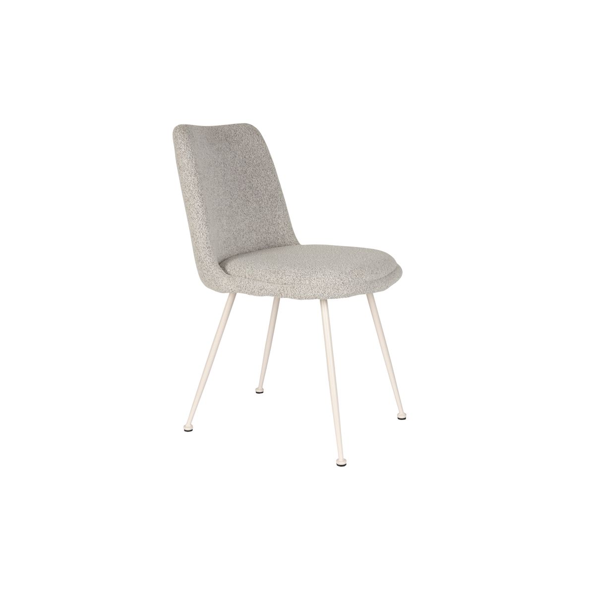 WHITE LABEL LIVING Fijs spisebordsstol - taupe bouclé og jern