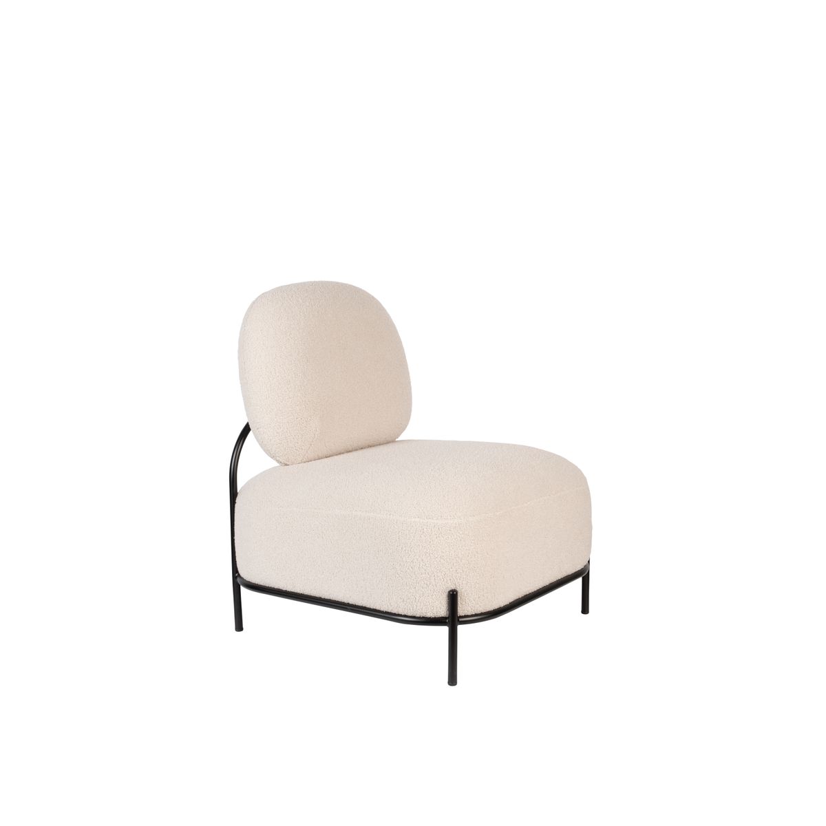 WHITE LABEL LIVING Polly loungestol - elfenben bamsestof og jern