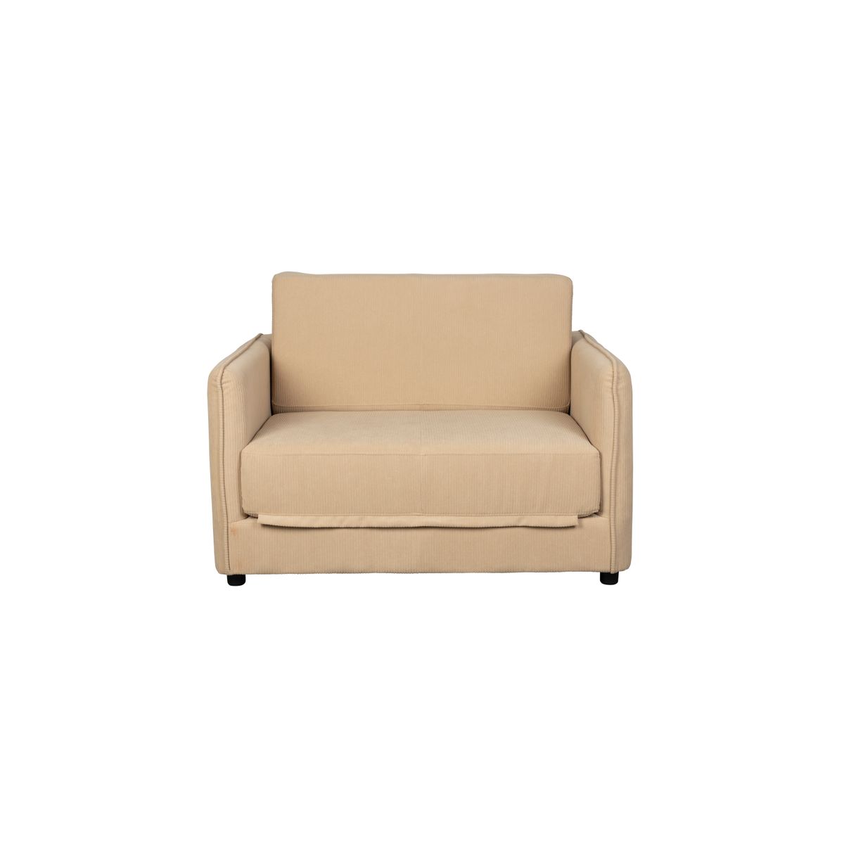 WHITE LABEL LIVING Jopie Loveseat og enkeltseng - beige stof og træ