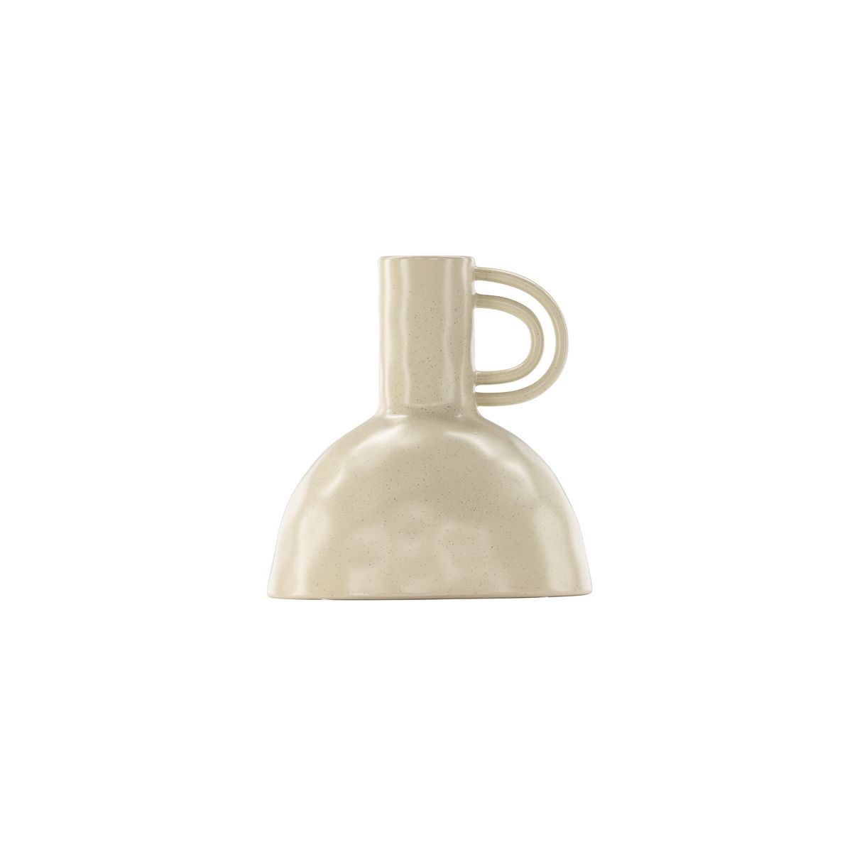 VENTURE DESIGN Vivi vase, m. hank - beige/sorte prikker stentøj (24x24x25H)