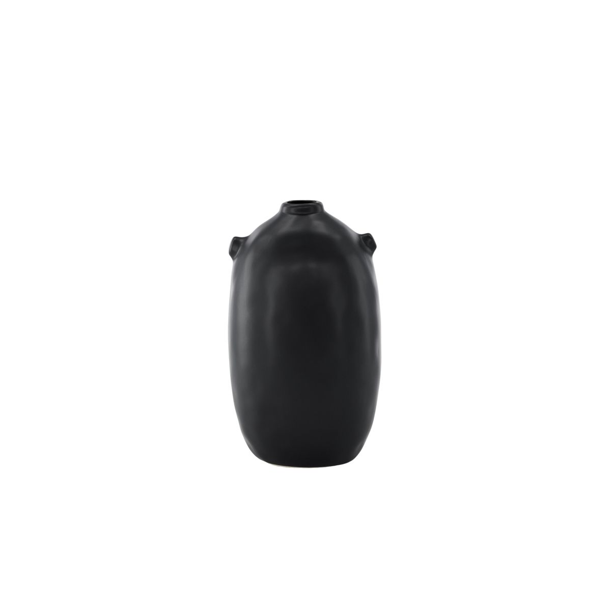 VENTURE DESIGN Madi vase, rund sort stentøj (17x17x28H)