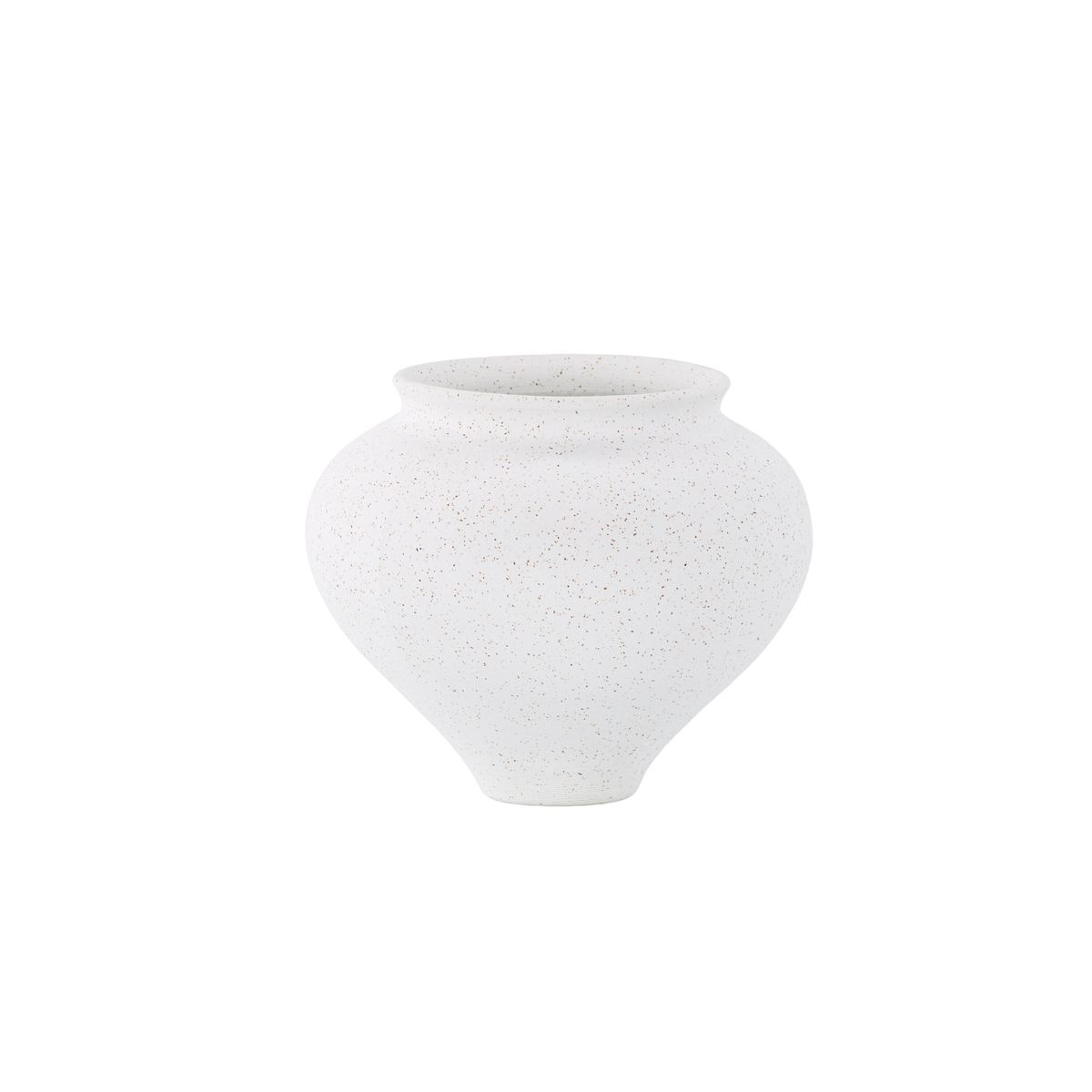 VENTURE DESIGN Rellis vase, rund - hvid/sorte prikker keramik (D11xH18xB18)