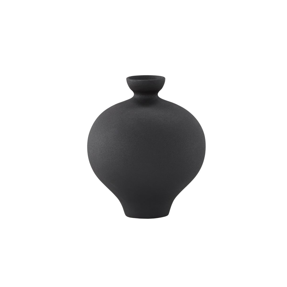 VENTURE DESIGN Rellis vase, rund - sort keramik (D6xH24xB20)