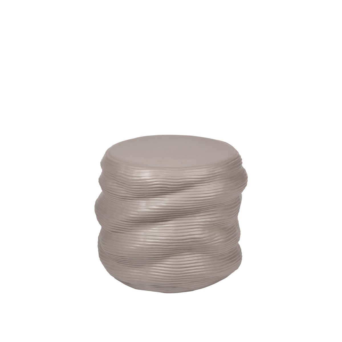 BROSTE COPENHAGEN Earthernware sidebord, rund - fungi grå stentøj (Ø44)