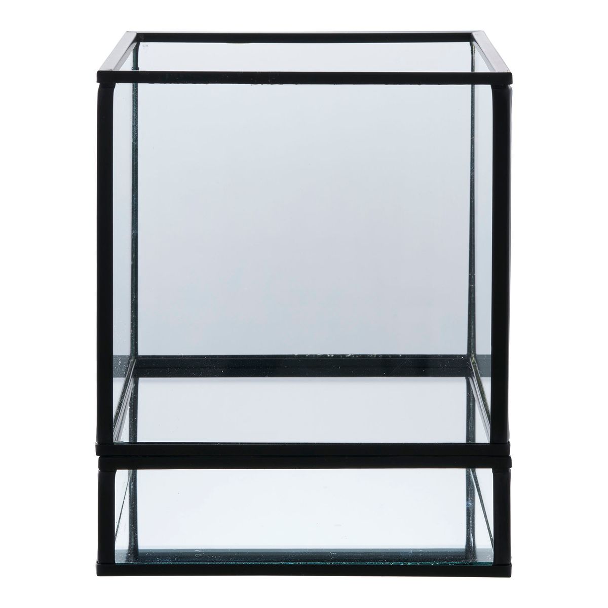 HOUSE NORDIC Hurricane lysestage - glas og sort metal (12x15)