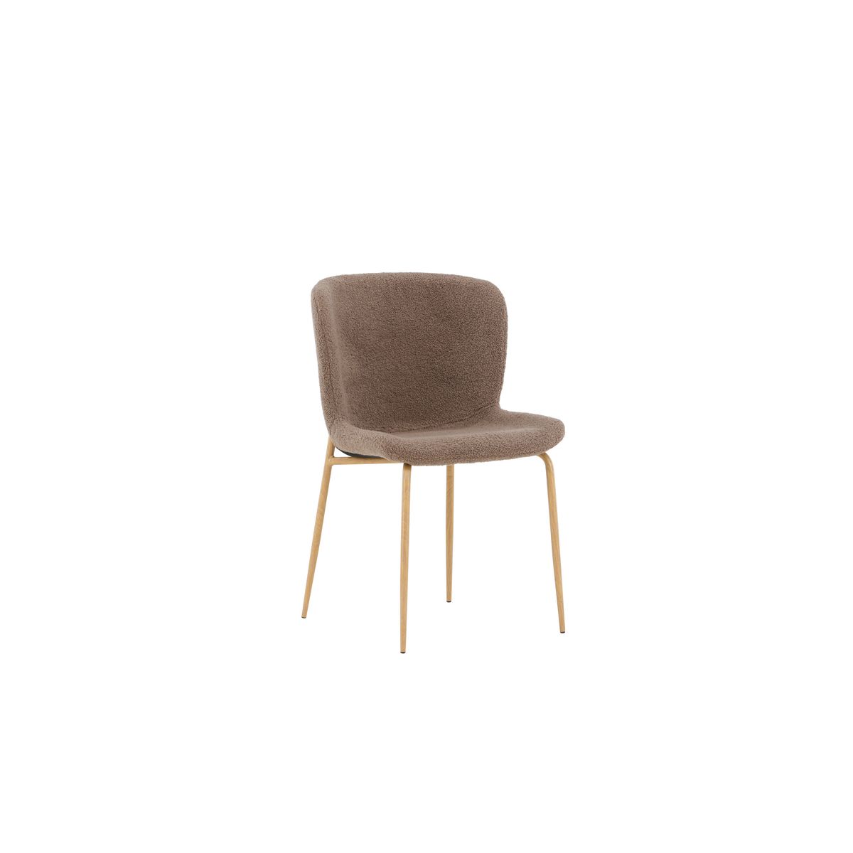 VENTURE DESIGN Modesto spisebordsstol - brun polyester bamsestof og mocca stål