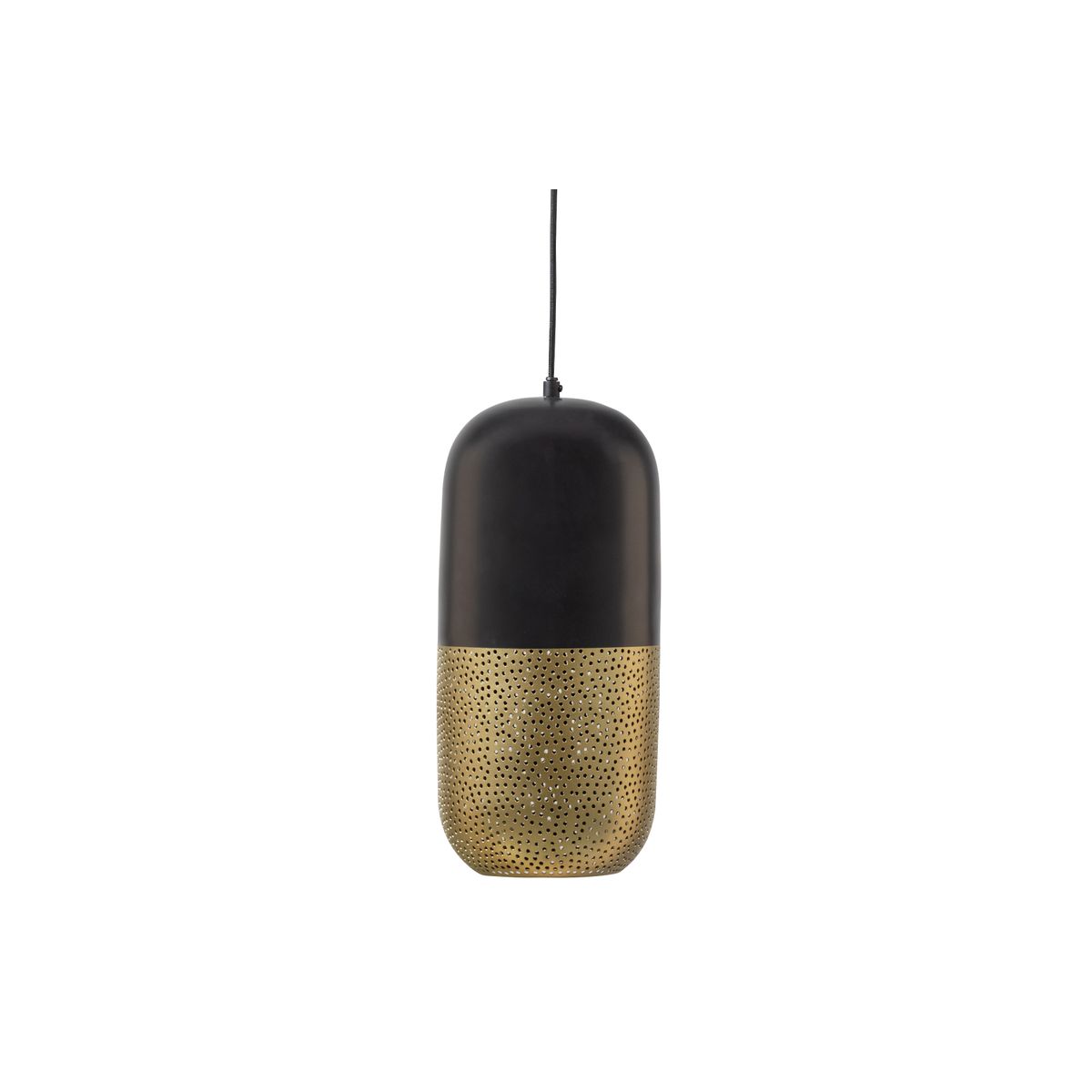 WOOOD EXCLUSIVE Tirsa loftlampe, rund - messing og sort metal (H:46)