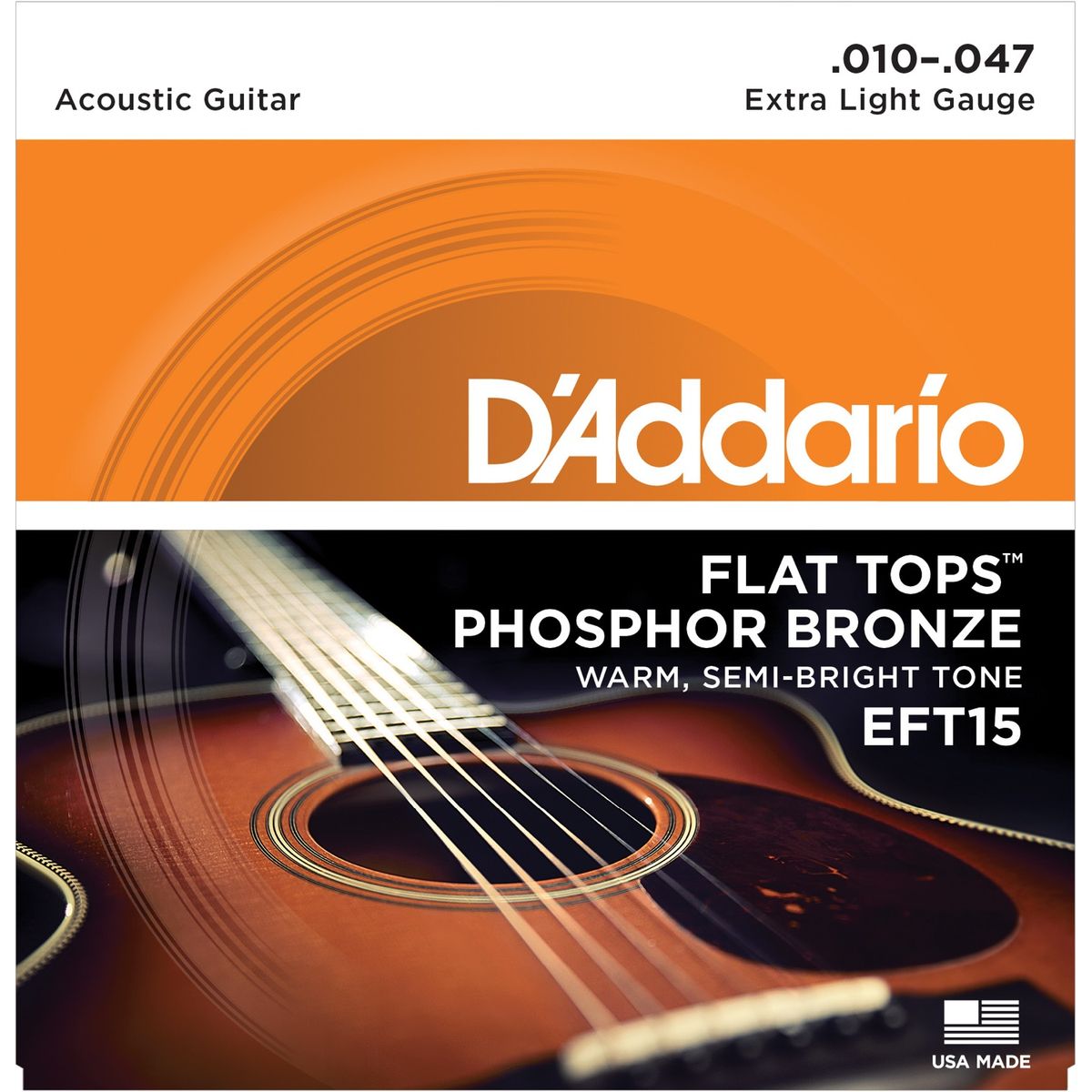 D ´Addario EFT15 - Extra Light Flat Tops Western-strenge 010-047